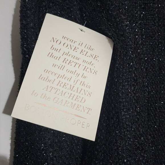 Boston Proper Womens 12 Chain Detail Tweed Jacket Wool Blend Coat Preppy Top - Picture 6 of 8